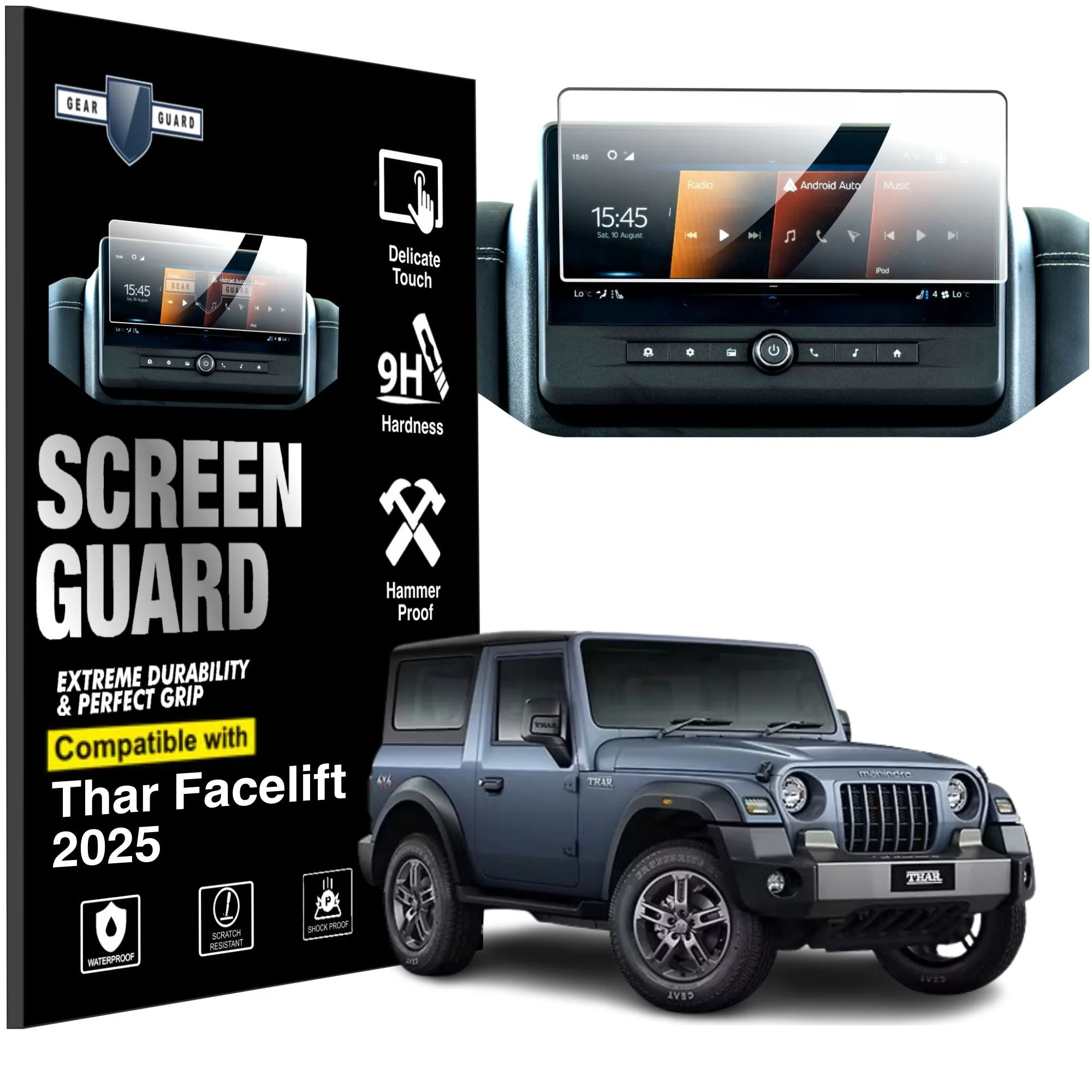 Mahindra Thar Facelift (LXT) Touch Screen Guard [2025-2026] | GEAR GUARD